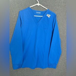 Mandala Women's V-Neck Scrub Top in Royal Blue Large